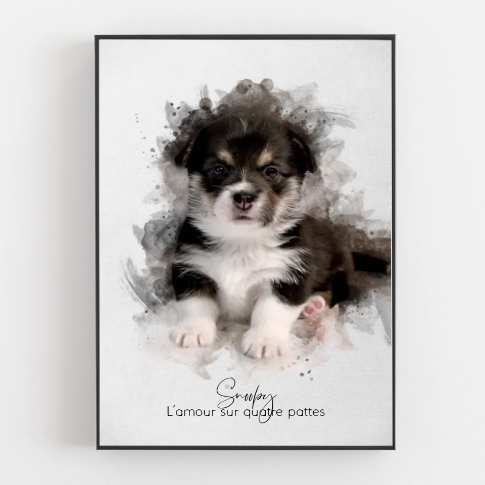 Votre chien en portrait aquarelle | Cadeau pour les propriétaires de chiens