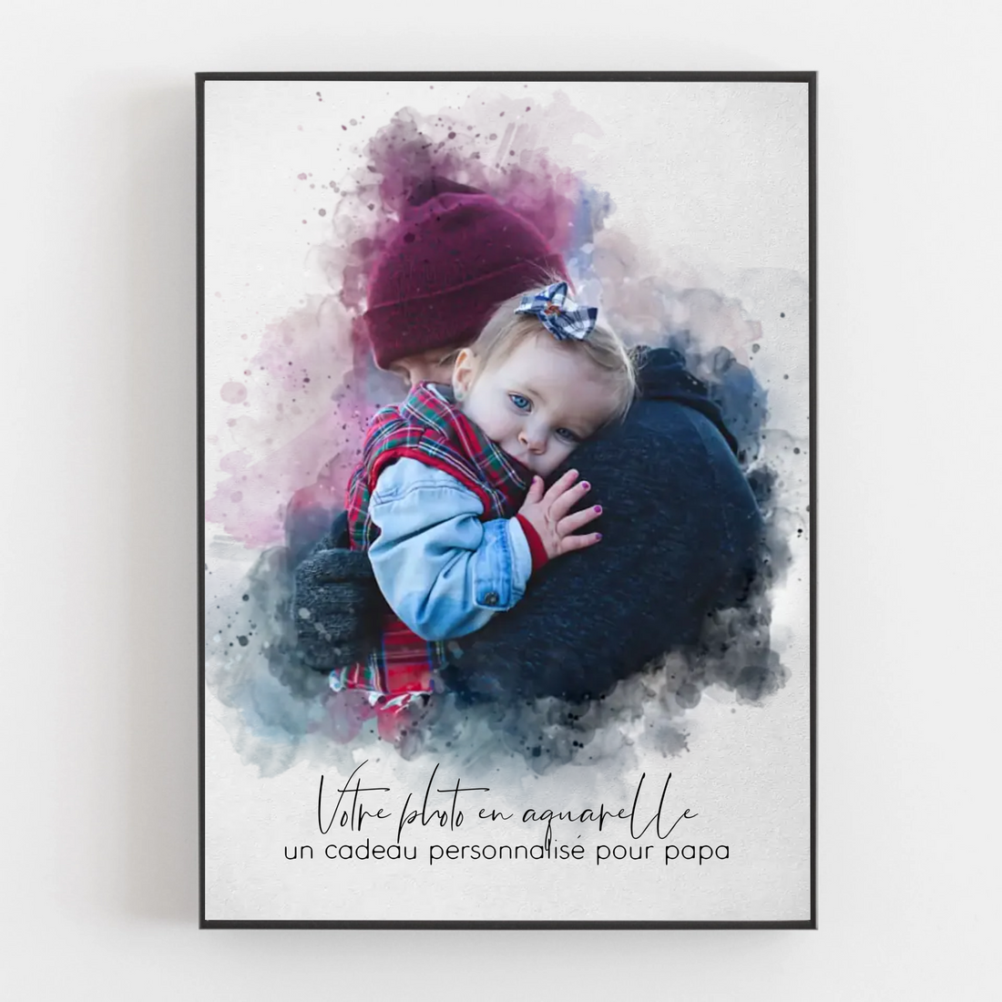 Photo de votre bébé en style aquarelle | Cadeau de naissance