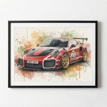 Votre voiture en style aquarelle | Cadeau pour les amateurs de voitures