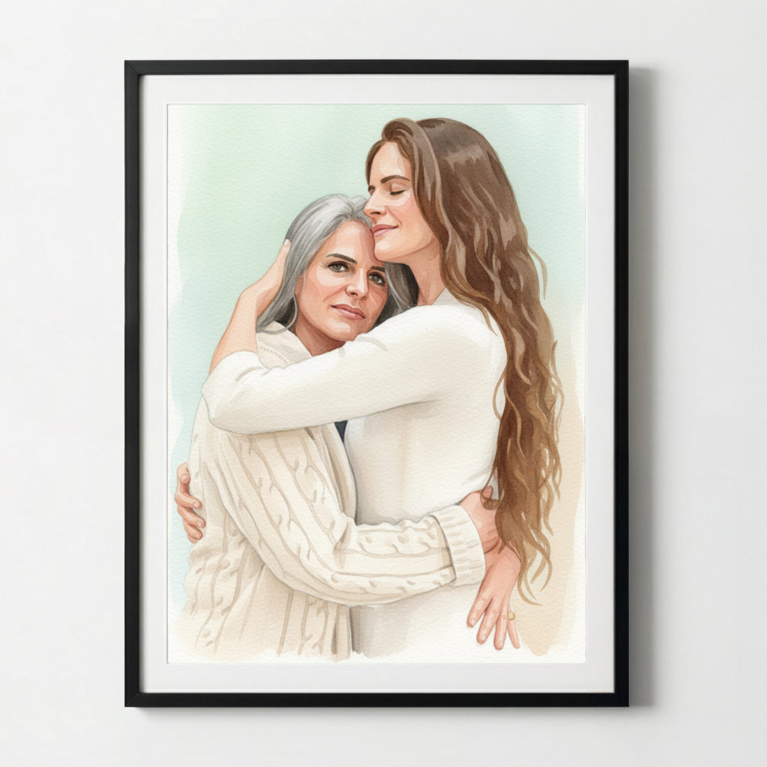 Cadeau pour la fête des mères - Votre photo en aquarelle - Un cadeau personnel pour maman