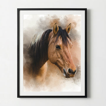 Votre cheval en poster aquarelle | Cadeau pour cavaliers