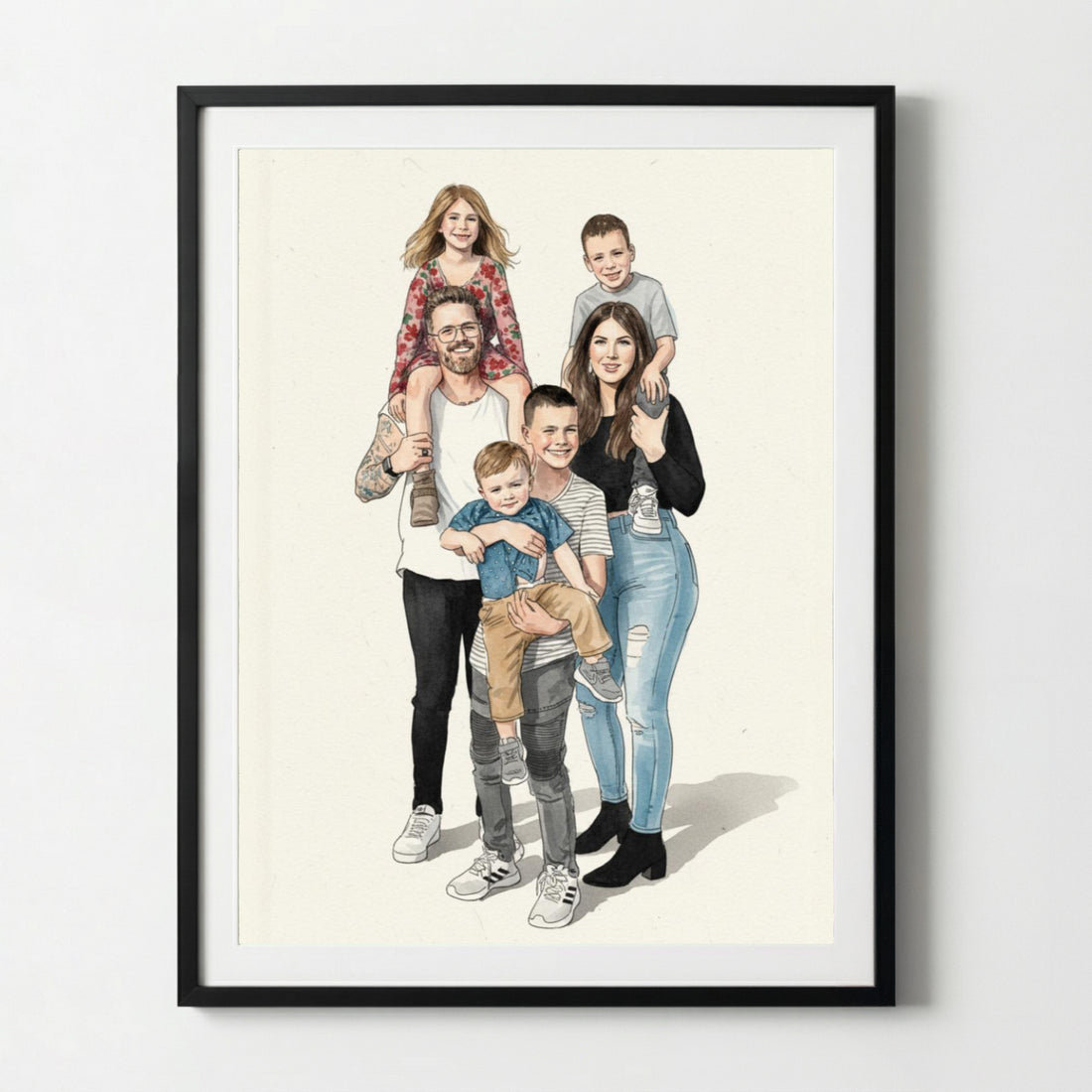 Poster de famille en style aquarelle | personnalisable